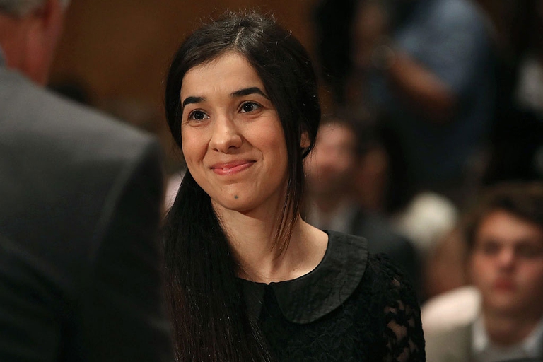 Nadia Murad was a victim of sexual violence during the Yazidi persecution by the Islamic State. She was brave enough to speak out and received the 2018 Nobel Peace Prize with Denis Mukwege, a doctor who dedicated his life to treating rape victims in the Democratic Republic of Congo