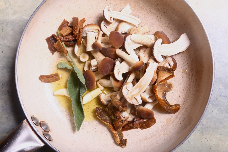 Polenta integrale e funghi