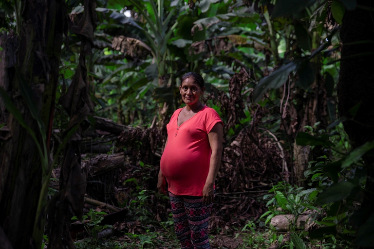 Pregnant Yuqui woman and former casique protector of indigenous territory