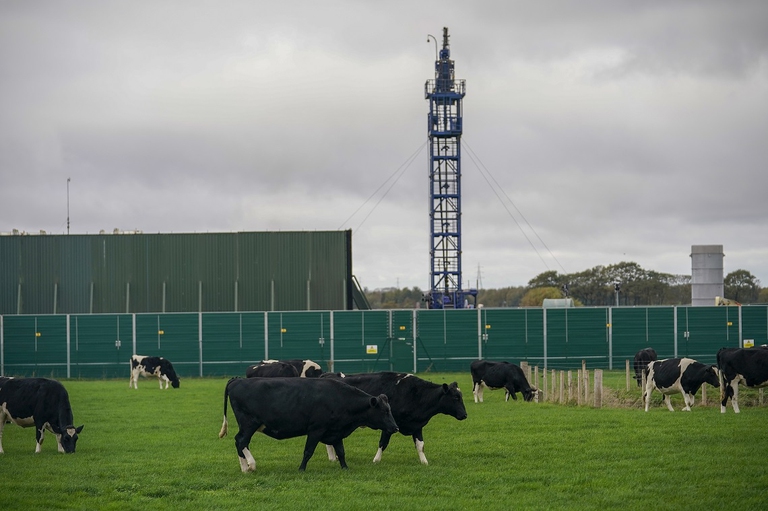 Torre per la frattulazione idraulica a Blackpool, Inghilterra