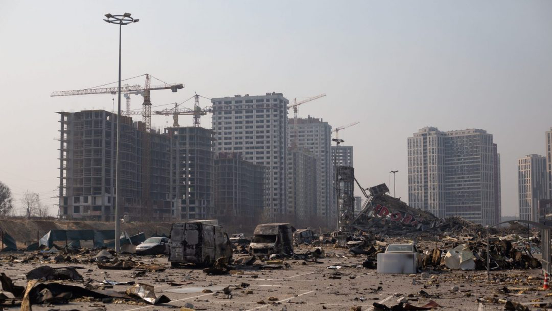 Russian Air Strikes Hit Shopping Mall In Kyiv