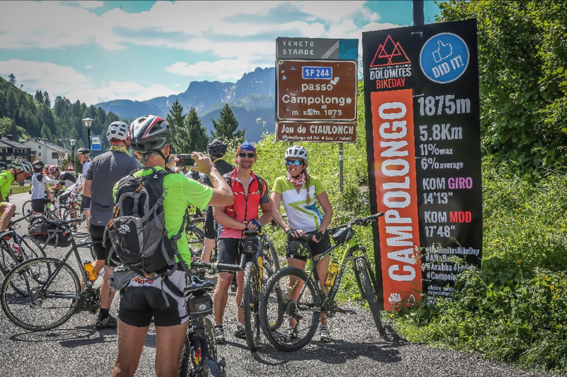 Il tragitto di Dolomites bike day può essere percorso in circa 3 ore