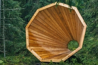 Gigantic wooden megaphones amplify the sounds of nature in Estonia