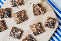 Oat biscuits with sesame and poppy seeds
