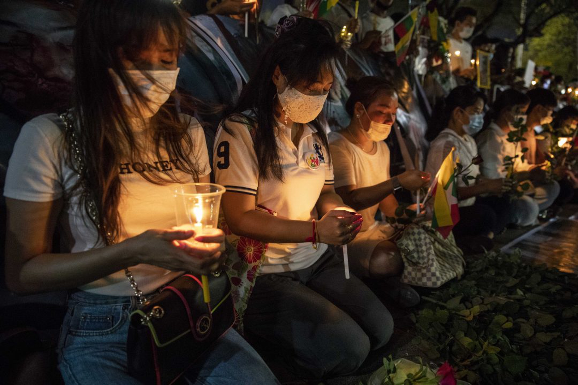 People Hold Vigil For Protesters Killed In Myanmar
