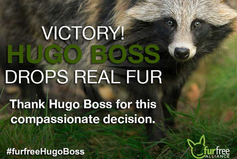 Ringraziamenti della Fur Free Alliance per la scelta di Hugo Boss