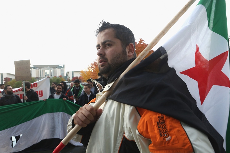 Manifestazione contro la guerra in Siria