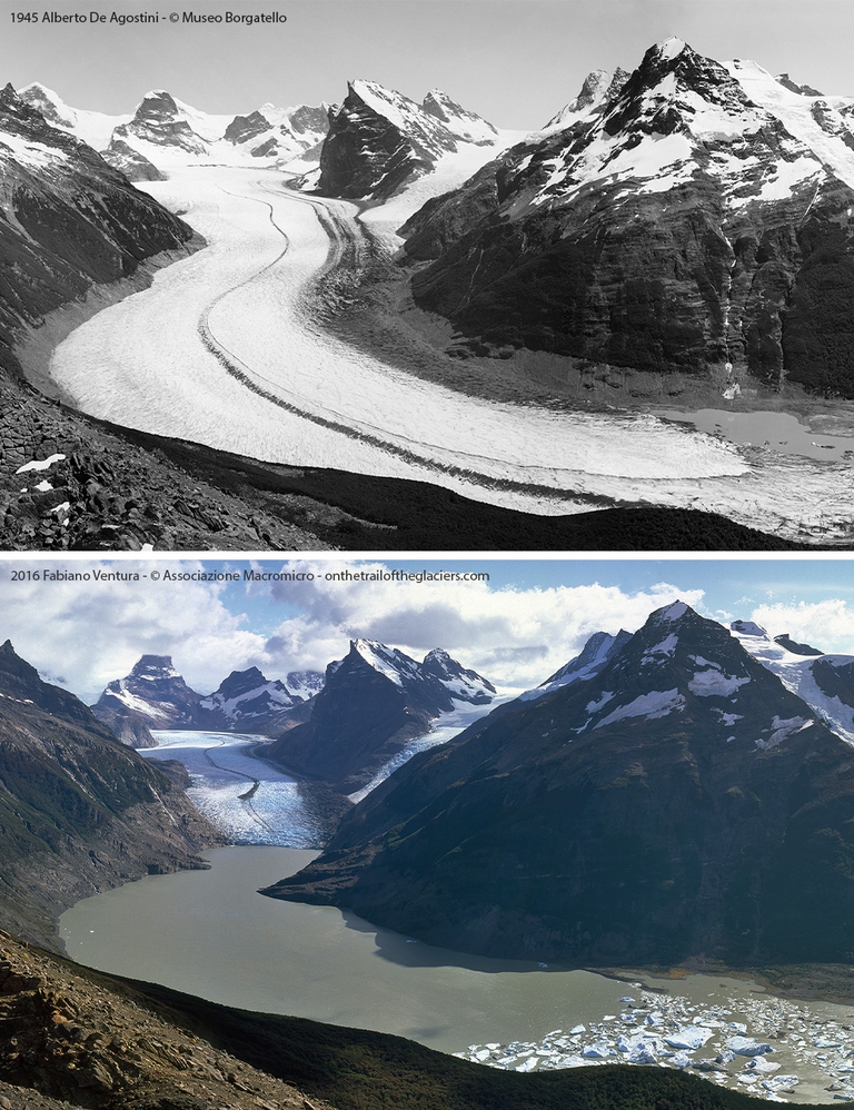 Il confronto del ghiacciaio Ameghino