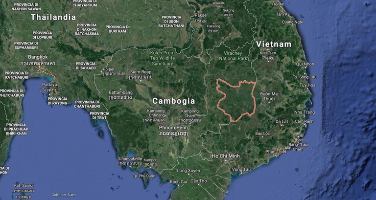 La provincia di Mondolkiri, in Cambogia, dove si trova il gruppo indigeno dei Bunong