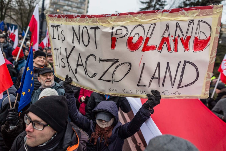Polonia Jaroslaw Kaczynsk proteste