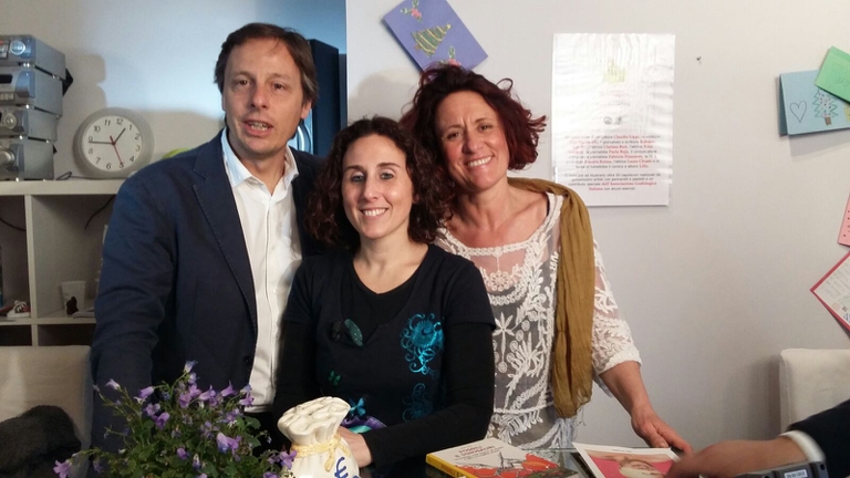 Andrea Cippone, Francesca Accettella e Fiorella Deodati della Onlus Terra dei Piccoli