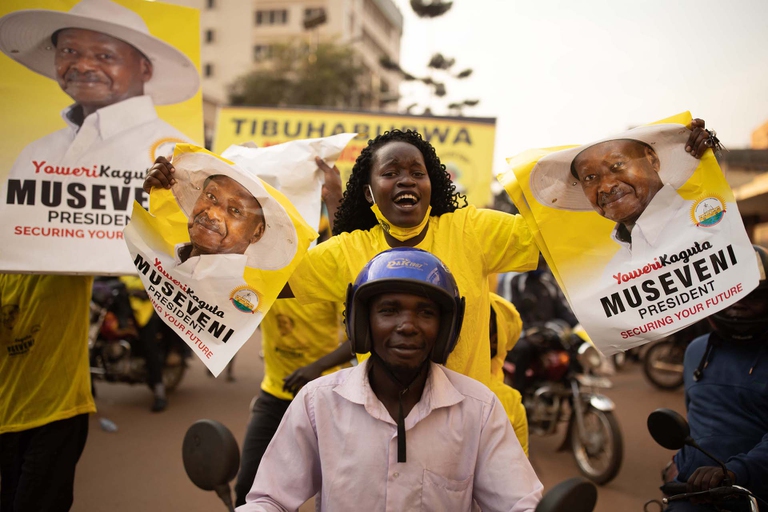Museveni supporters, Uganda elections