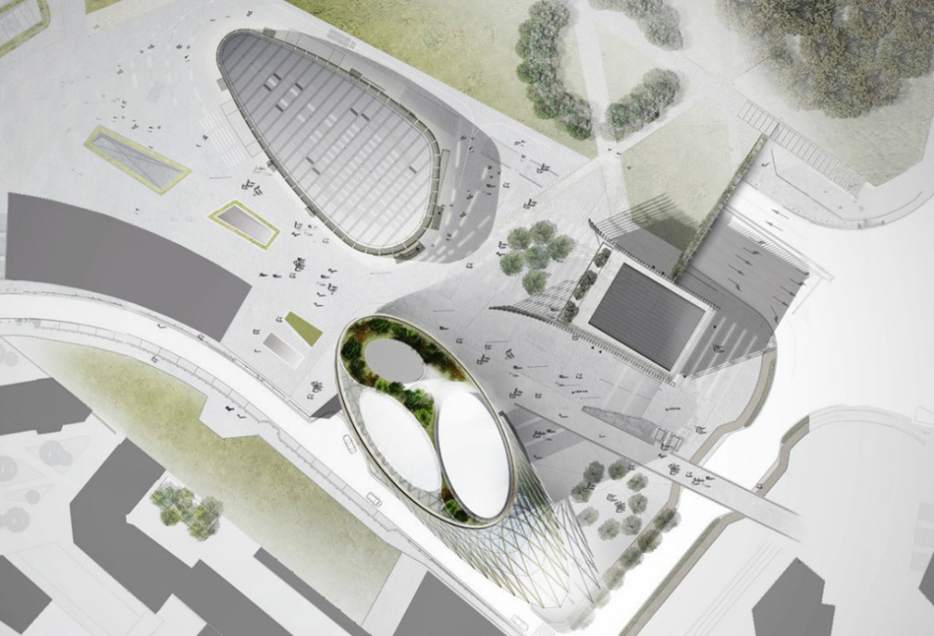 L'edificio sostenibile di Unipol, visto dall'alto