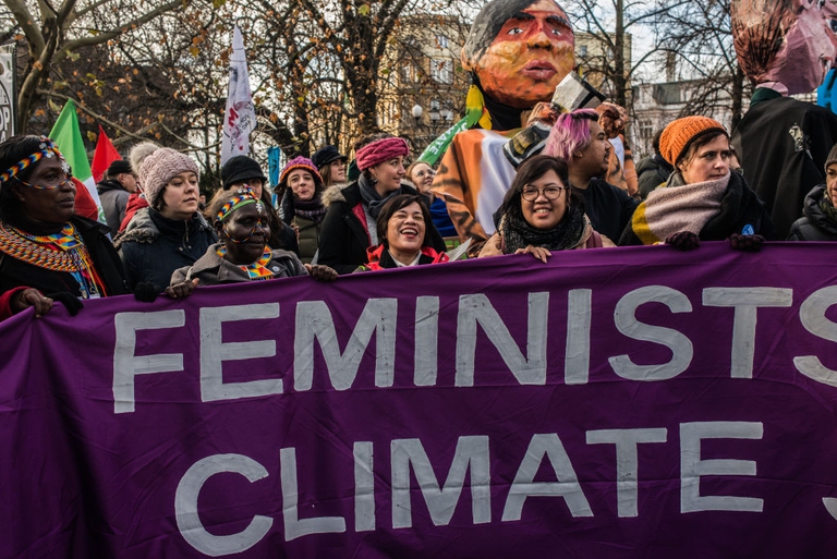 ecofeminists Feminists climate march katowice cop24 poland