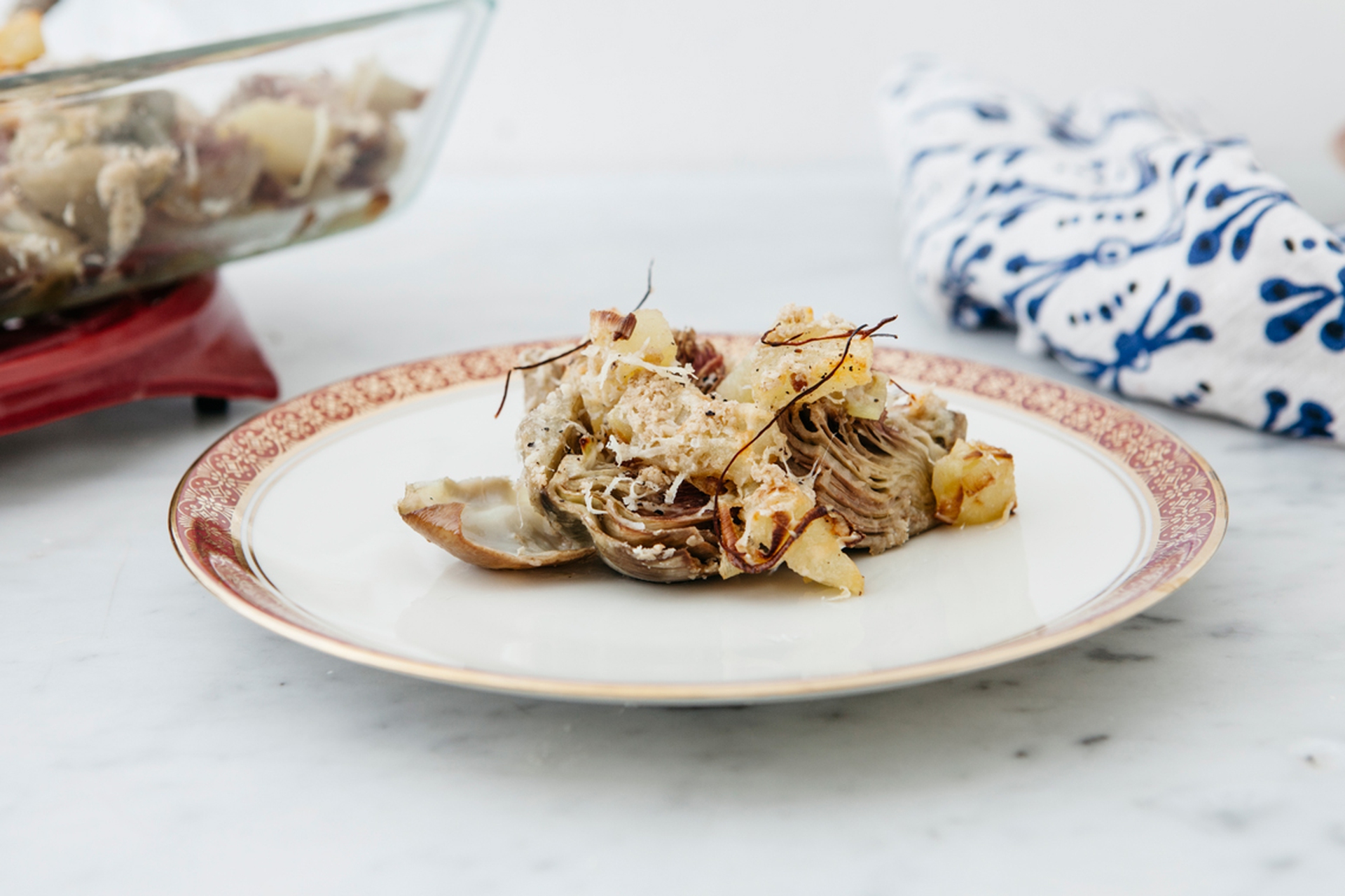 Carciofi gratinati al forno con crusca di avena