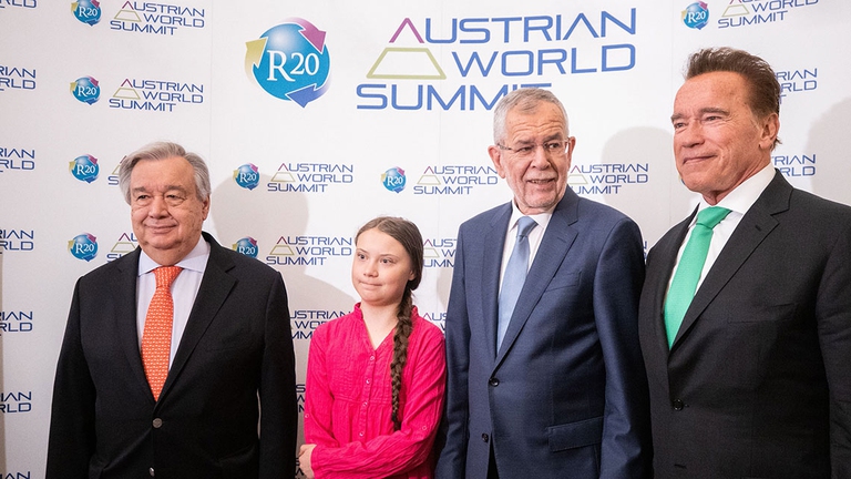 Greta Thunberg, António Guterres e Arnold Schwarzenegger hanno parlato della crisi climatica