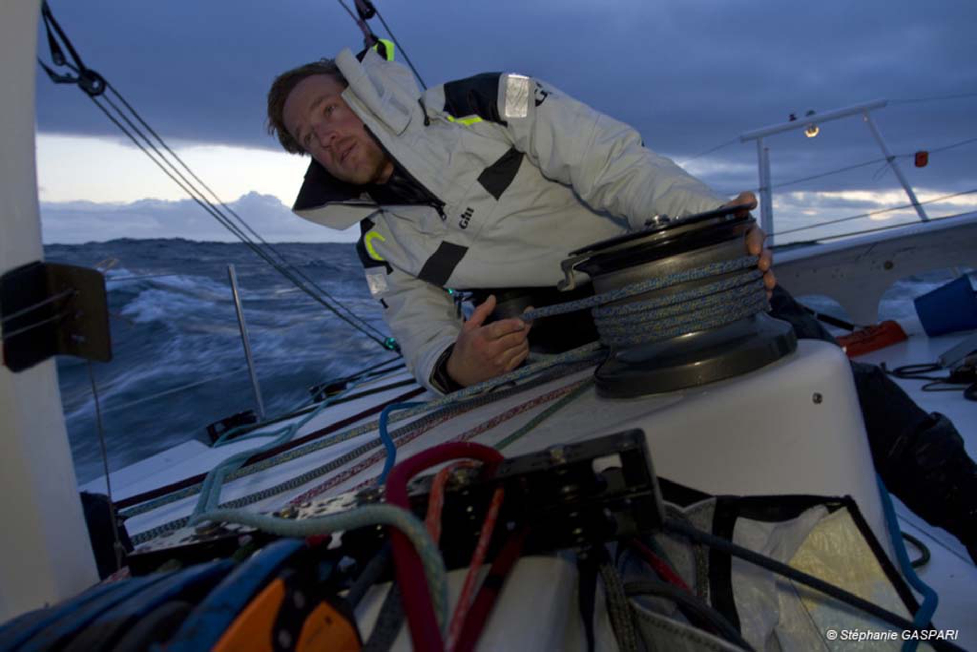 Conran Colman onboard Foresight Natural Energy © Stéphanie Gaspari