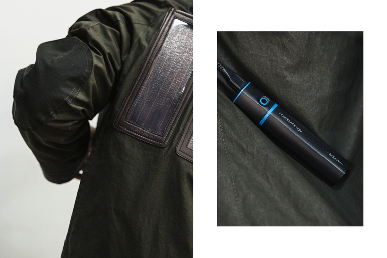 solar coat charge electronic devices