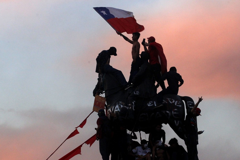 Protestanti a Santiago, in Cile