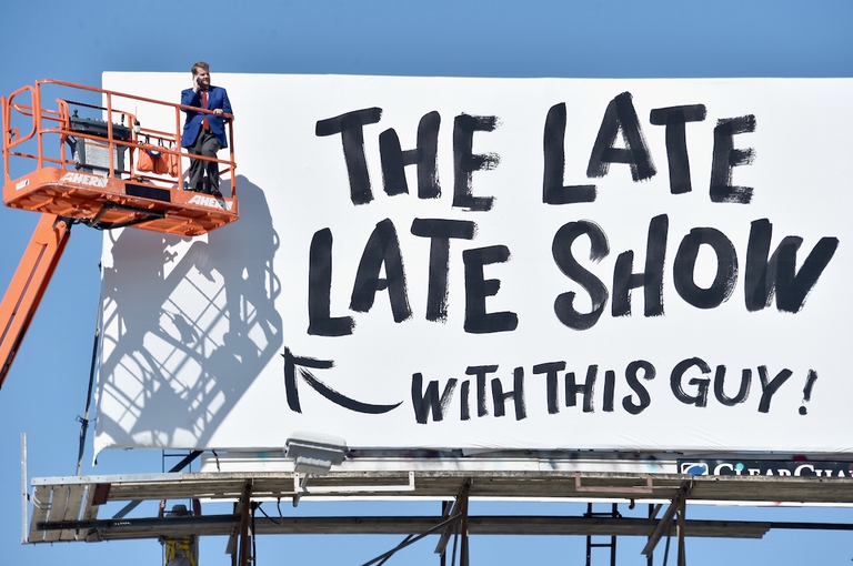 James Corden Puts Up His Own Billboard For CBS Television Network's "The Late Late Show"