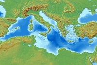La mappa del vento del Mediterraneo