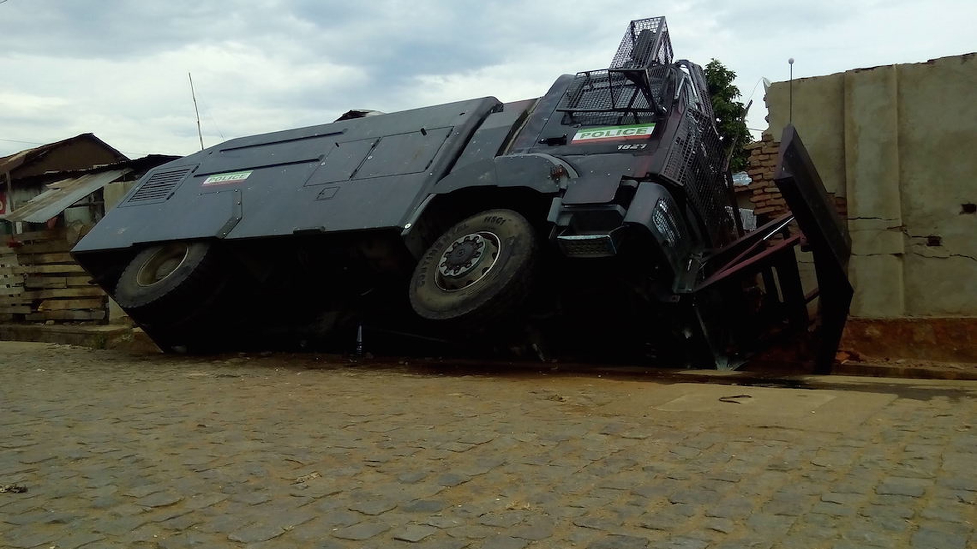 police-truck-toppled