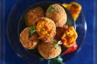 Polpette di peperoni, ceci e prezzemolo. Ricetta facile e gustosa