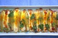 Gratin di finocchi, ricetta light con primosale e curcuma