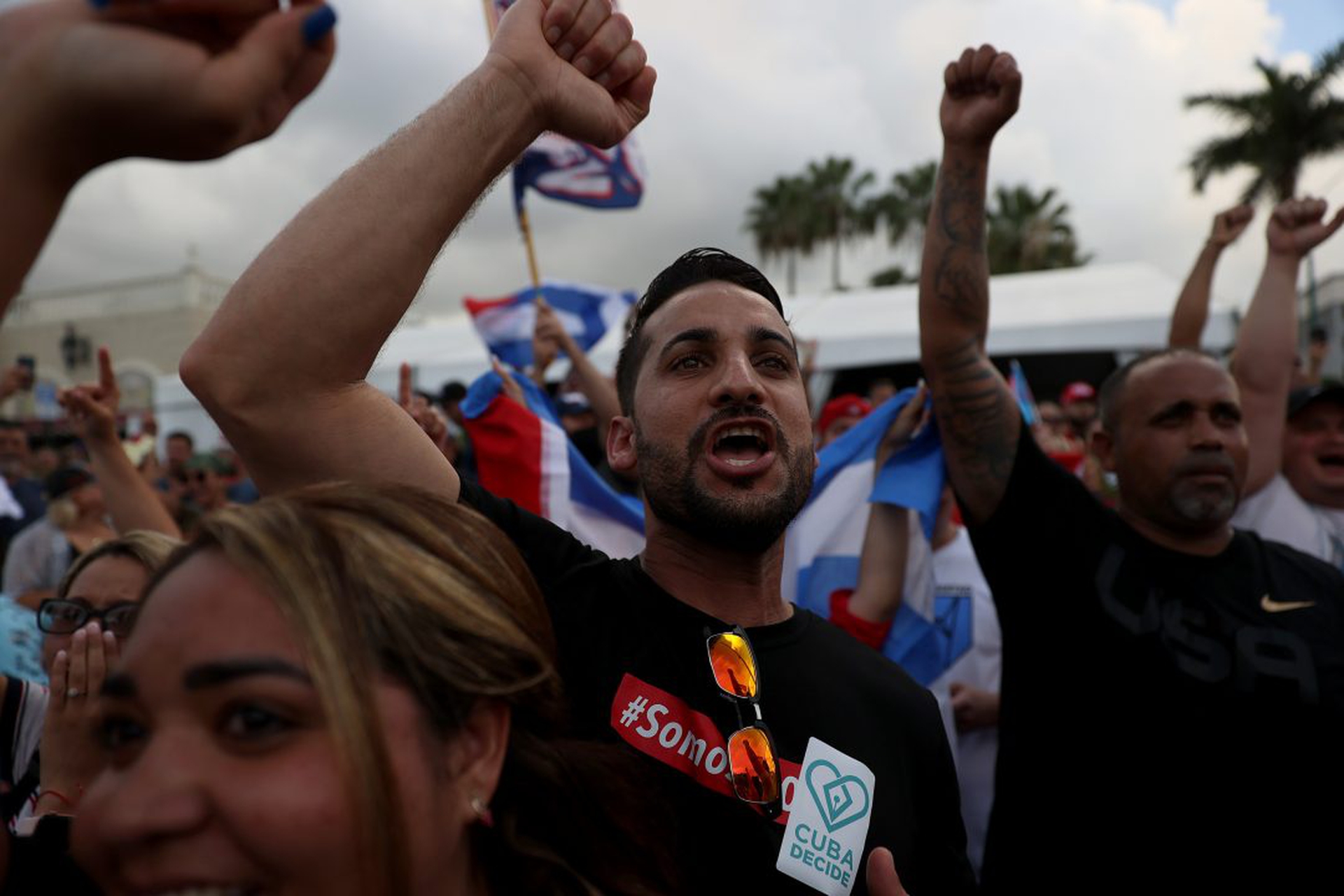 Miami's Little Havana Community Reacts To Protests In Cuba