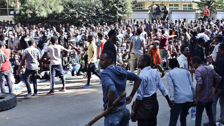Tra la fine di ottobre e l'inizio di novembre del 2019 l'Etiopia è stata attraversata da una violenta ondata di proteste © Stringer/Afp/Getty Images