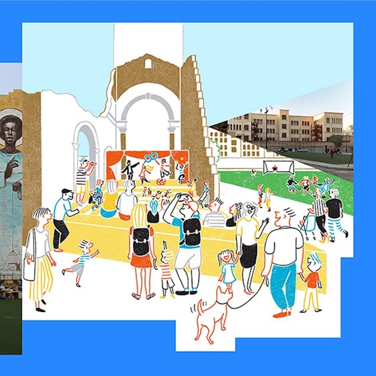 Un’immagine del progetto Ballarart, vincitore per il quartiere Ballarò