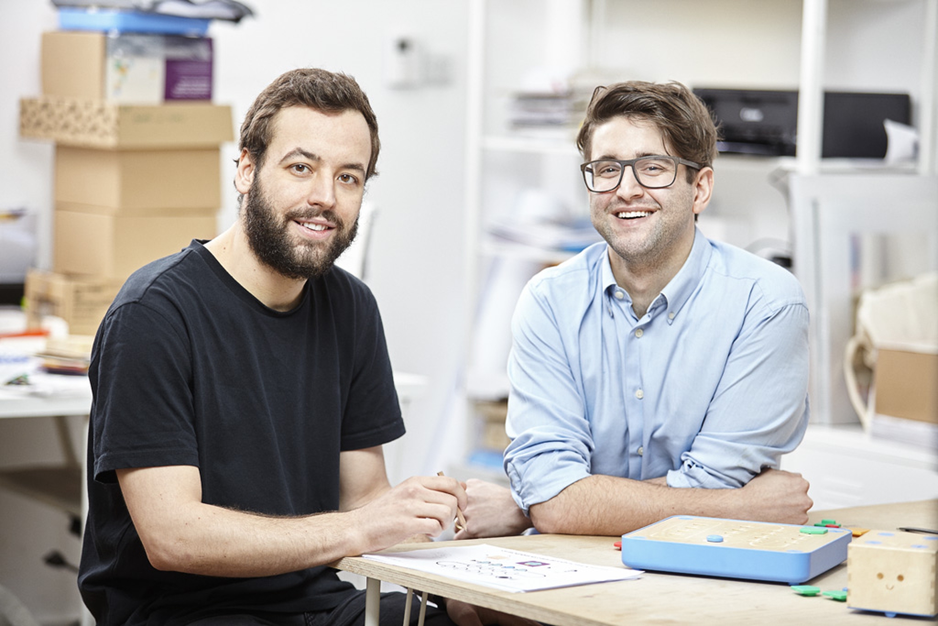 Matteo Loglio e Filippo Yacob, fondatori di Primo Toys e ideatori di Cubetto