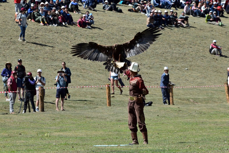 Salbuurun, caccia con le aquile, III World Nomad Games 2018 in Kirghizistan © Gloria Schiavi