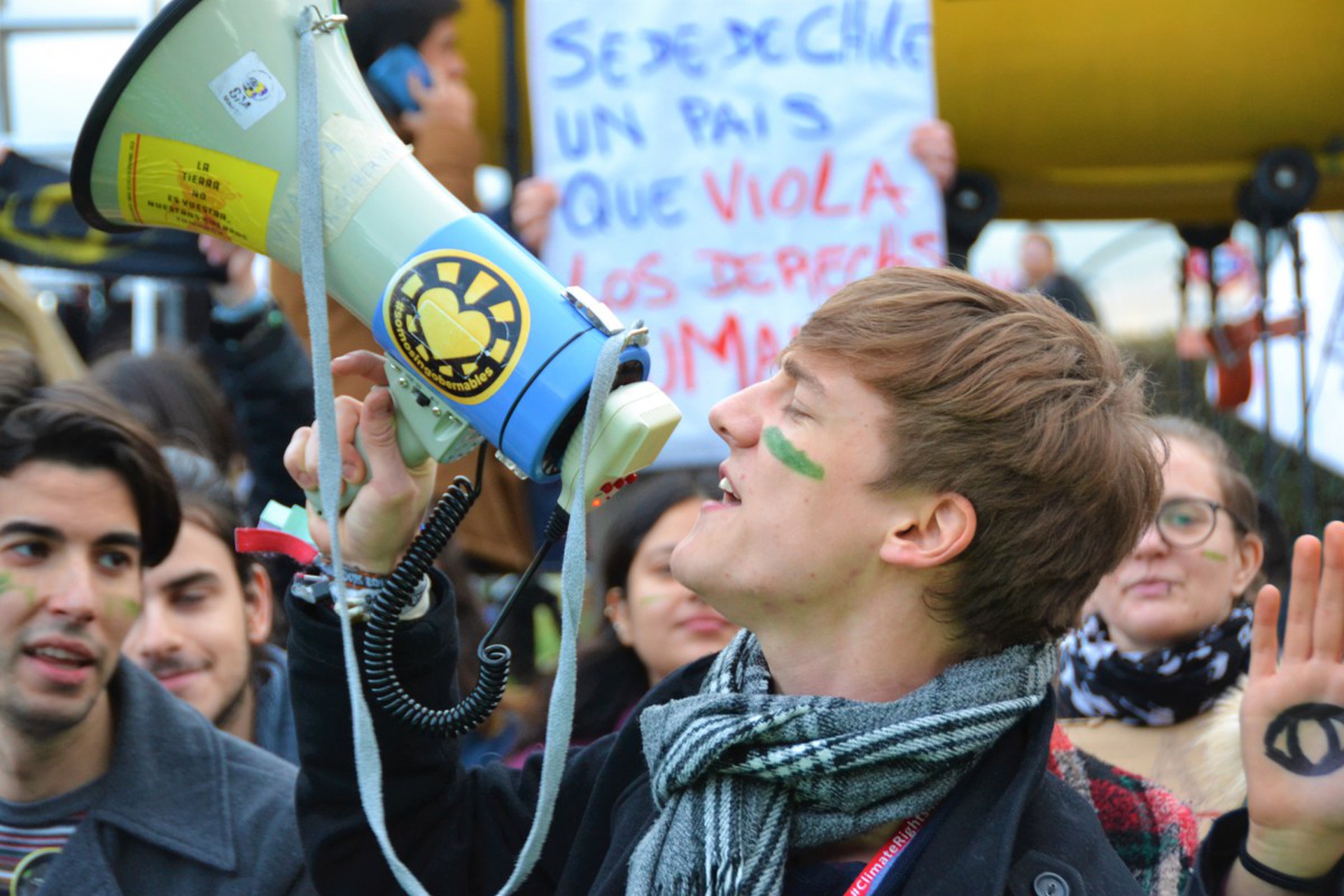 Activists protest at the COP25 in Madrid