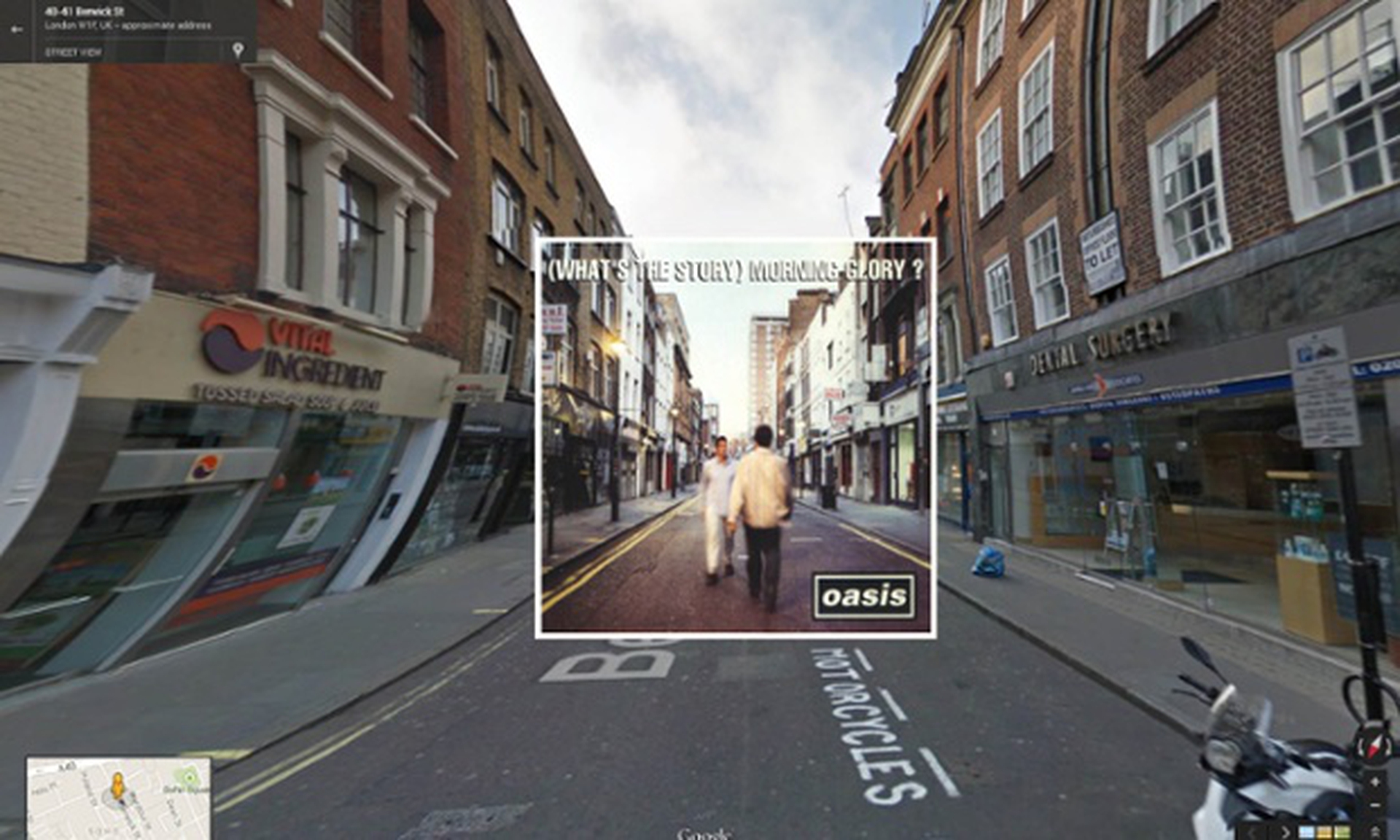 Copertine di album famosi nel punto esatto di Google street view