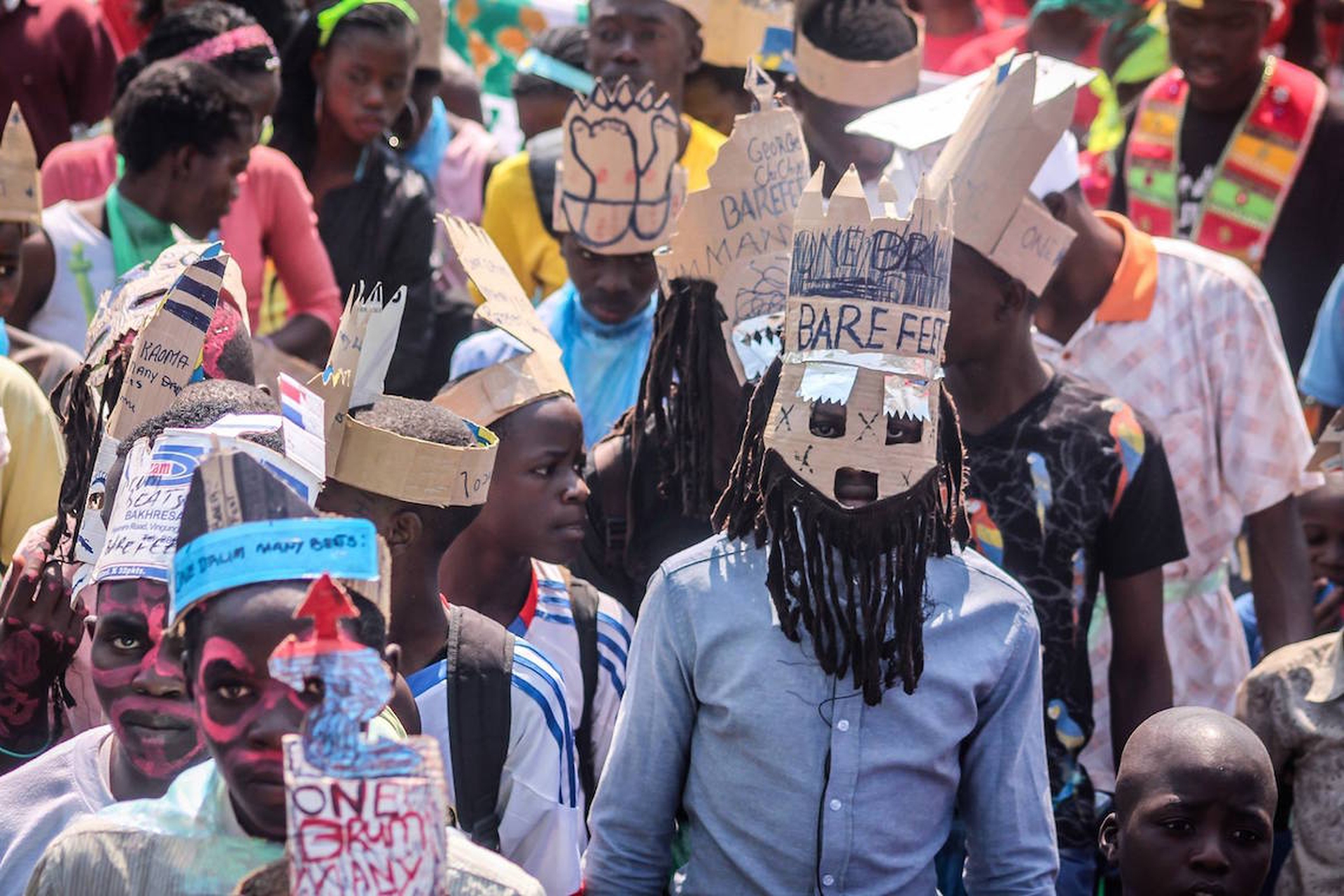 The Barefeet Theatre troupe in Lusaka, Zambia