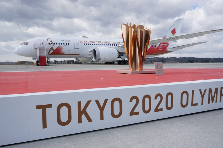 tokyo 2020, olympic flame, matsushima, arrival, lighting