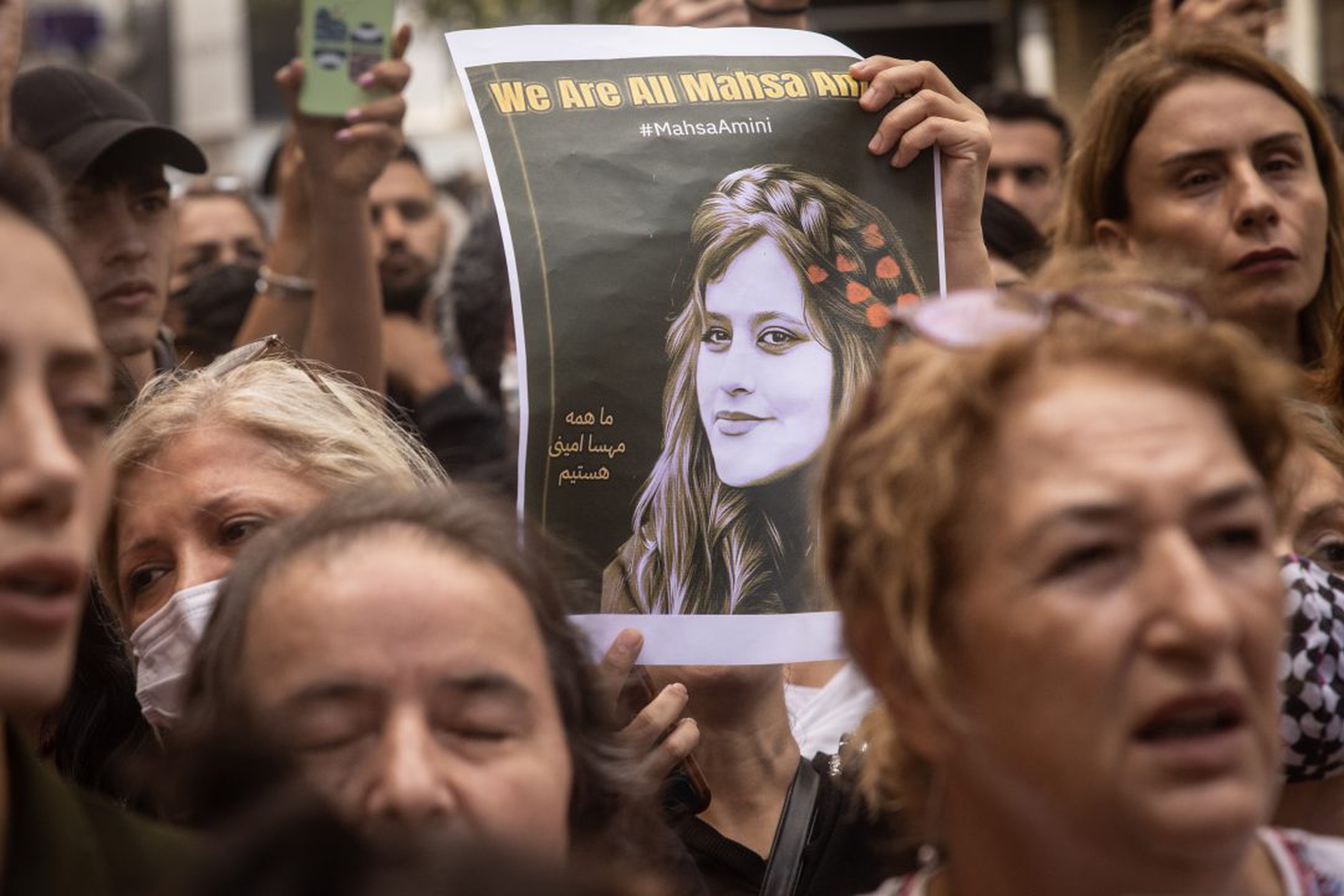 Protest Outside Iranian Consulate In Istanbul Over Death Of Mahsa Amini