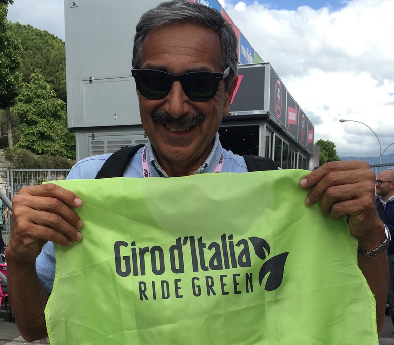 Marino Bartoletti per Ride Green raccolta differenziata rifiuti Giro d'Italia #Giro100 ambiente