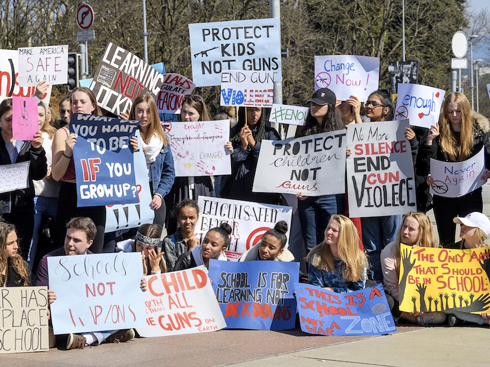 March for our lives, Washington, 24 marzo 2018: ''Questa è una scuola, non una zona di guerra