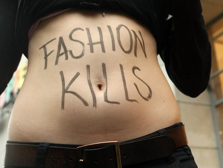 Prostesta per le condizioni dei lavoratori impiegati nel settore della moda