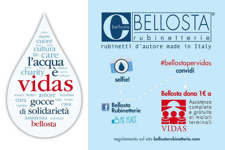 Gocce di solidarietà per Vidas al Salone del Mobile © Vidas, Bellosta Rubinetterie
