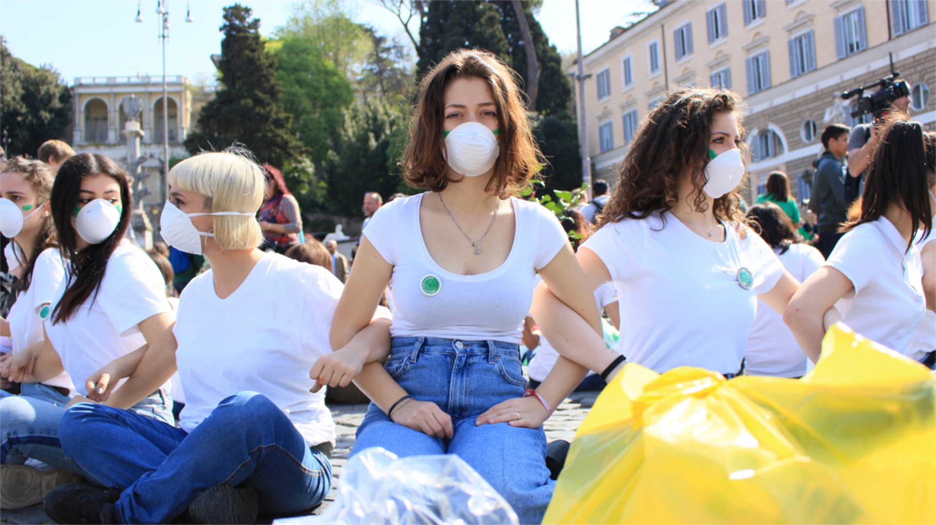 Greta Thunberg takes part in the Fridays for Future strike in Rome on 19 April