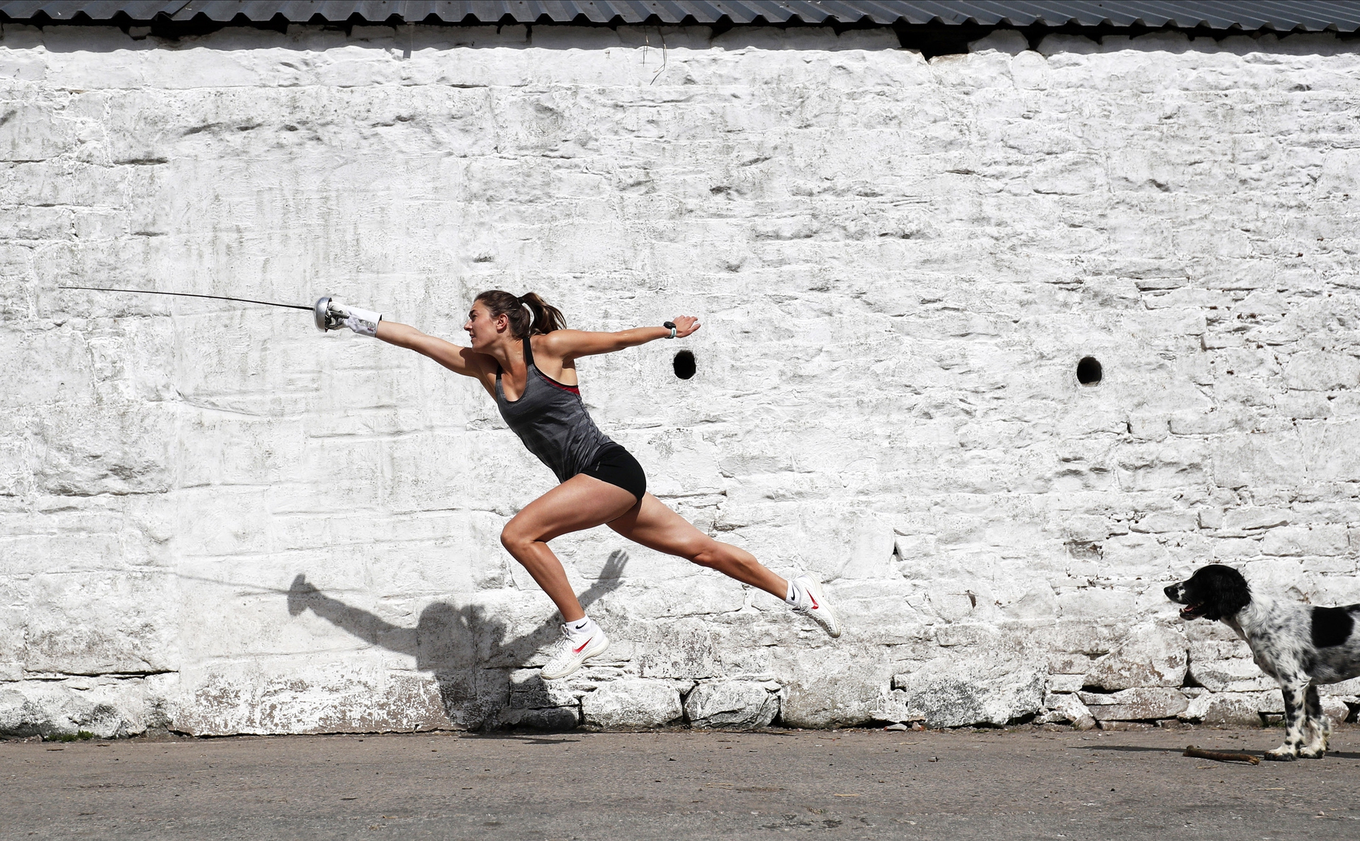 Olympian Jo Muir lockdown training at parents farm in  Scotland