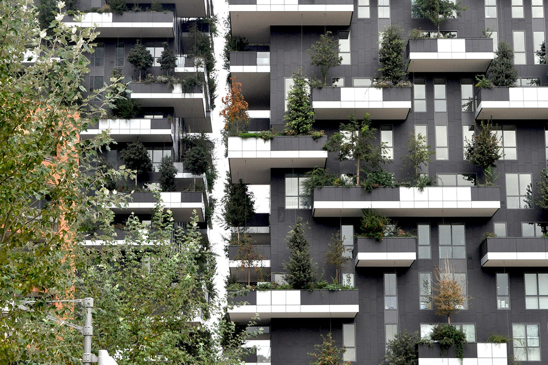 The Bosco Verticale's facade