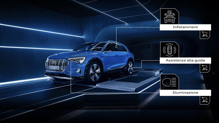 Dall'autunno Audi renderà disponibili i primi optional pay-per-use, ossia attivabili per un minimo di 30 giorni fino all'intera vita dell'auto. Illuminazione, infotainment e assistenza alla guida le aree di dotazioni disponibili. ©Audi