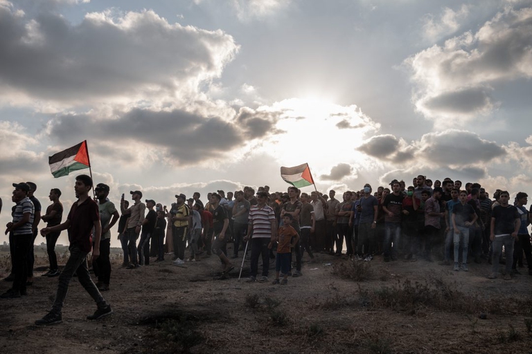 Una manifestazione in Cisgiordania, Palestina