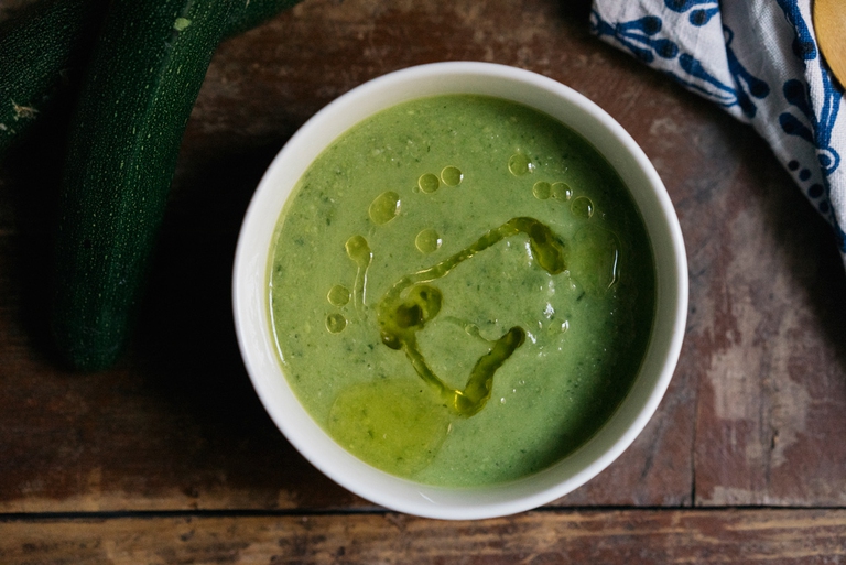 Crema di piselli e zucchine