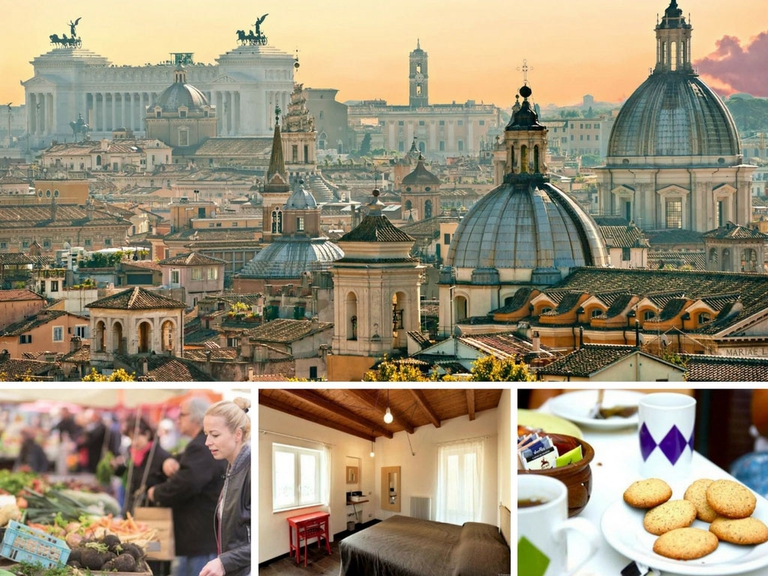 Immagini di Roma e del B&B eco-sostenibile Mammarampa