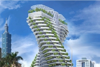 Taipei, la torre Tao Zhu Yin Yuan assorbe la CO2 grazie a giardini verticali su tutti i balconi